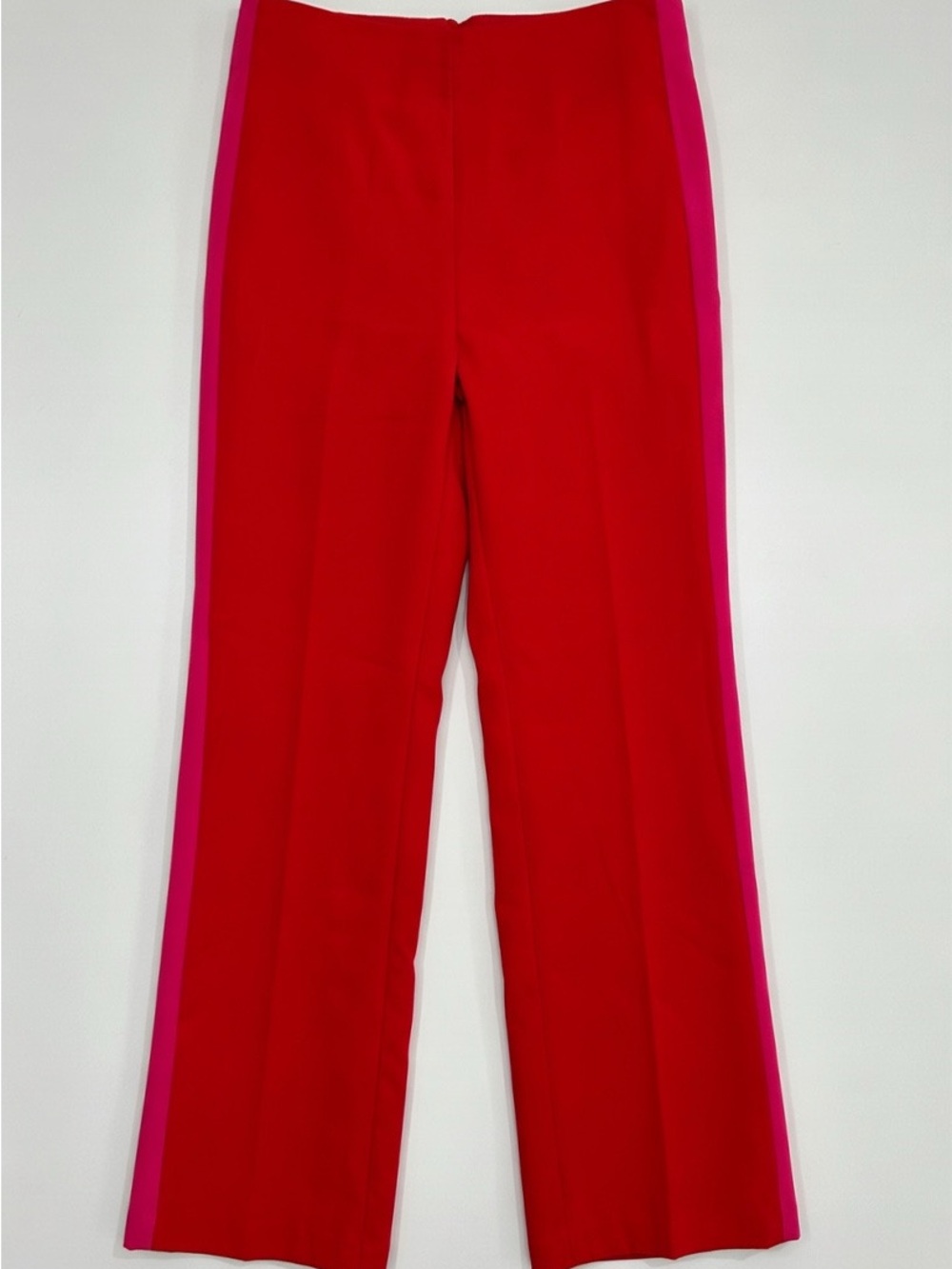 Bebe Red & Hot Pink Colorblock Side Stripe Trousers Size 8